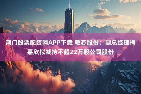 荆门股票配资网APP下载 敏芯股份：副总经理梅嘉欣拟减持不超22万股公司股份